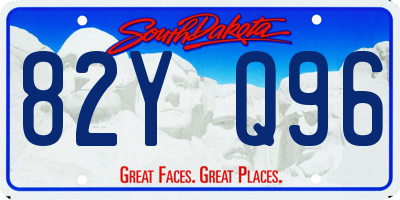 SD license plate 82YQ96