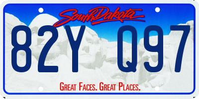 SD license plate 82YQ97