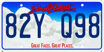 SD license plate 82YQ98