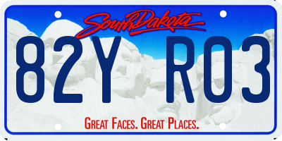 SD license plate 82YR03
