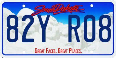 SD license plate 82YR08