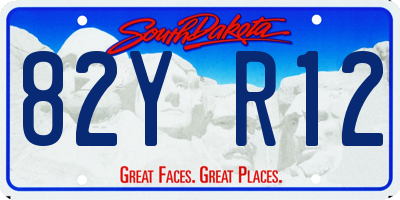 SD license plate 82YR12
