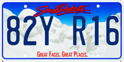 SD license plate 82YR16