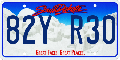 SD license plate 82YR30