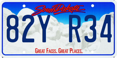 SD license plate 82YR34