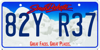 SD license plate 82YR37