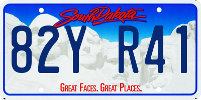 SD license plate 82YR41
