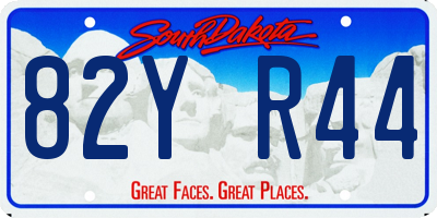 SD license plate 82YR44