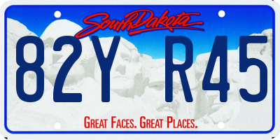 SD license plate 82YR45