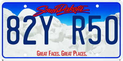 SD license plate 82YR50