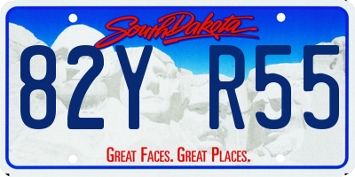 SD license plate 82YR55