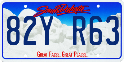 SD license plate 82YR63