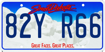 SD license plate 82YR66