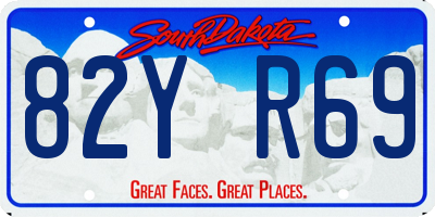 SD license plate 82YR69