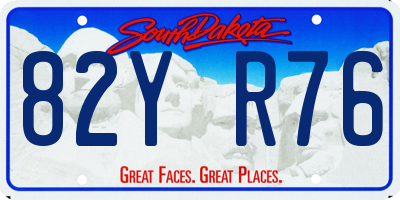 SD license plate 82YR76