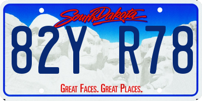 SD license plate 82YR78
