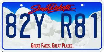 SD license plate 82YR81