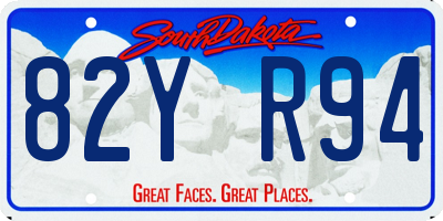 SD license plate 82YR94
