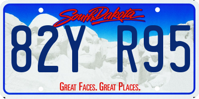 SD license plate 82YR95