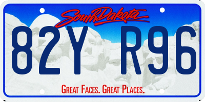 SD license plate 82YR96