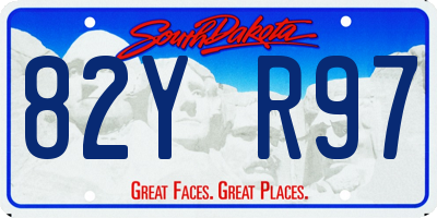 SD license plate 82YR97