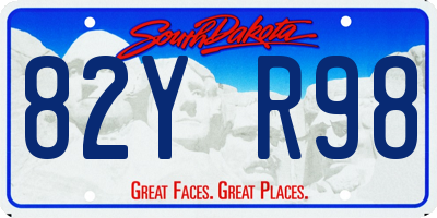 SD license plate 82YR98