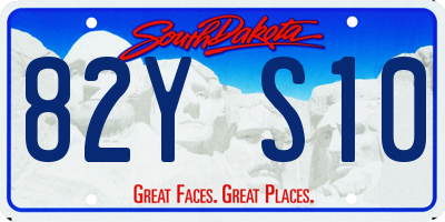SD license plate 82YS10