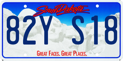 SD license plate 82YS18