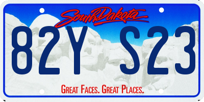 SD license plate 82YS23