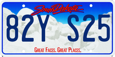 SD license plate 82YS25