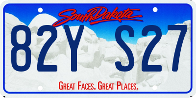 SD license plate 82YS27