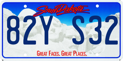 SD license plate 82YS32