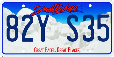 SD license plate 82YS35