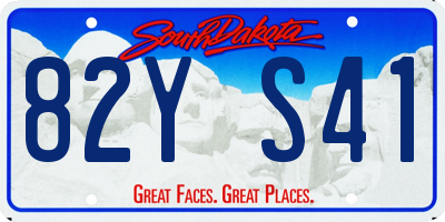 SD license plate 82YS41
