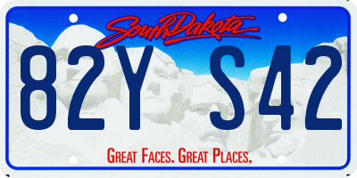 SD license plate 82YS42
