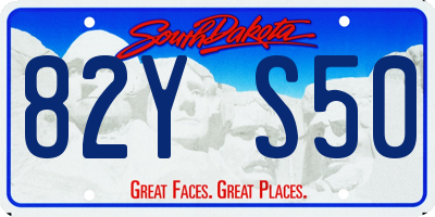 SD license plate 82YS50