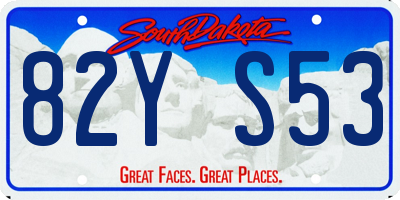 SD license plate 82YS53