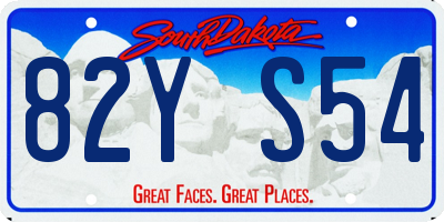 SD license plate 82YS54