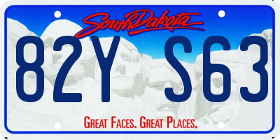 SD license plate 82YS63