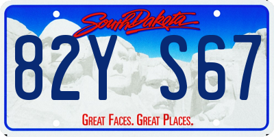 SD license plate 82YS67