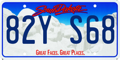 SD license plate 82YS68