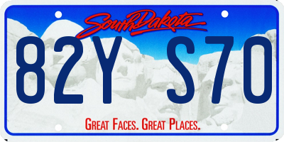 SD license plate 82YS70