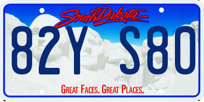 SD license plate 82YS80