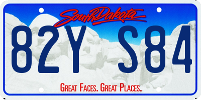 SD license plate 82YS84