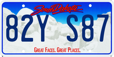 SD license plate 82YS87