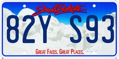 SD license plate 82YS93