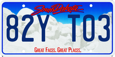 SD license plate 82YT03