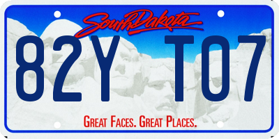SD license plate 82YT07