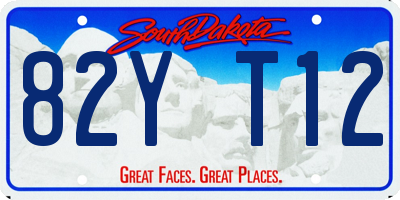 SD license plate 82YT12
