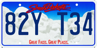 SD license plate 82YT34